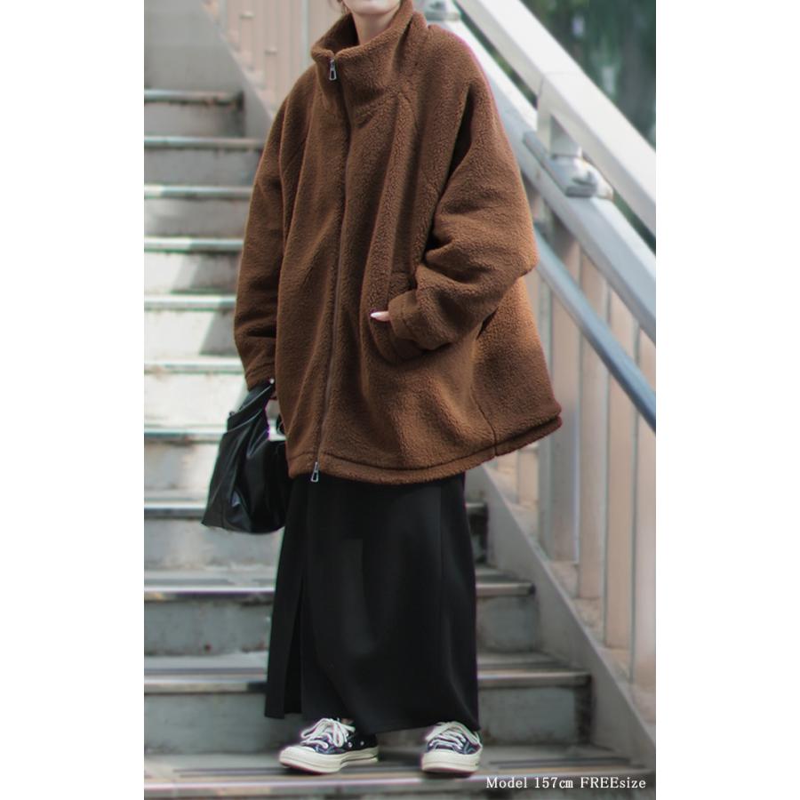 コート ボア 中綿 ドルマンスリーブ アウター レディース ボアアウター 中綿アウター 中綿コートドルマン | HUG.U | 06