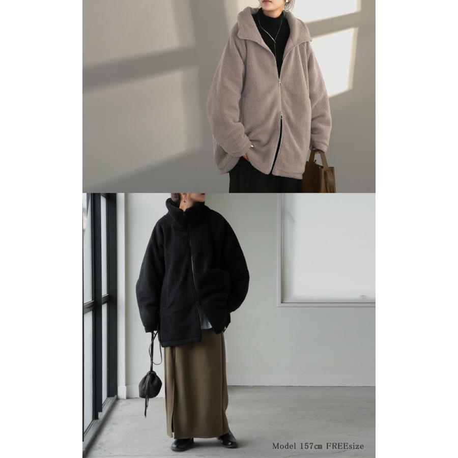 コート ボア 中綿 ドルマンスリーブ アウター レディース ボアアウター 中綿アウター 中綿コートドルマン | HUG.U | 11