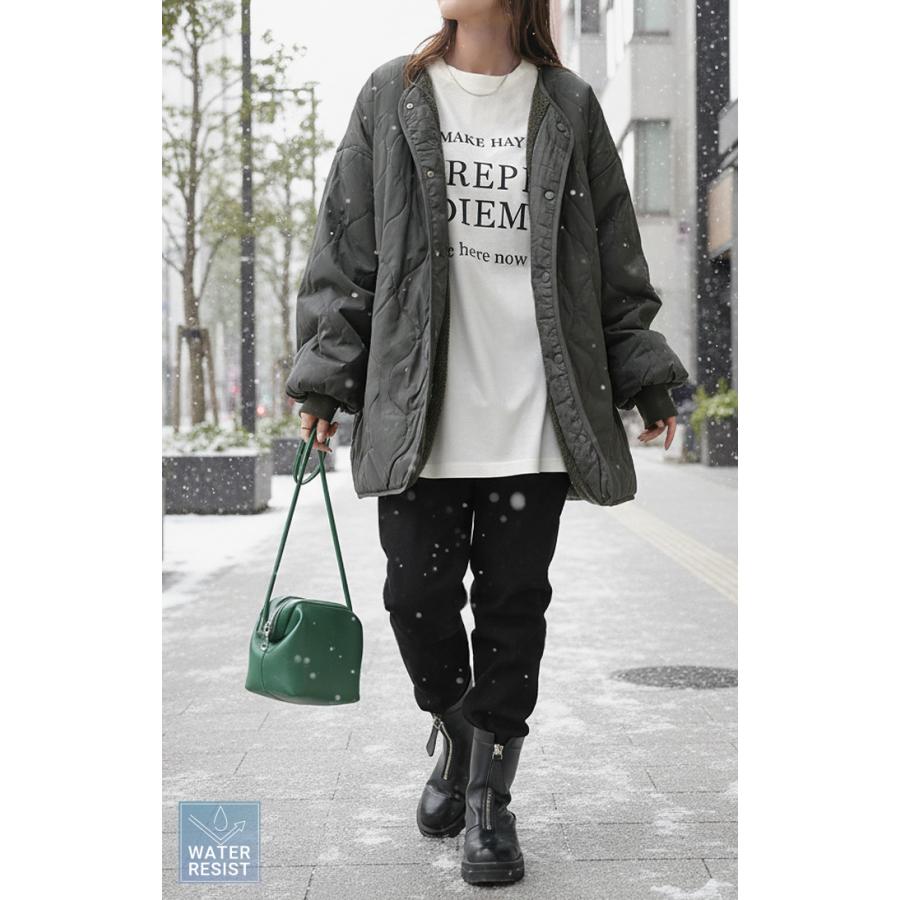 アウター リバーシブル ボア キルティング レディース コート ロング 中綿 撥水 ロングコート ボアジャケット ジャケット ブルゾン | HUG.U | 18