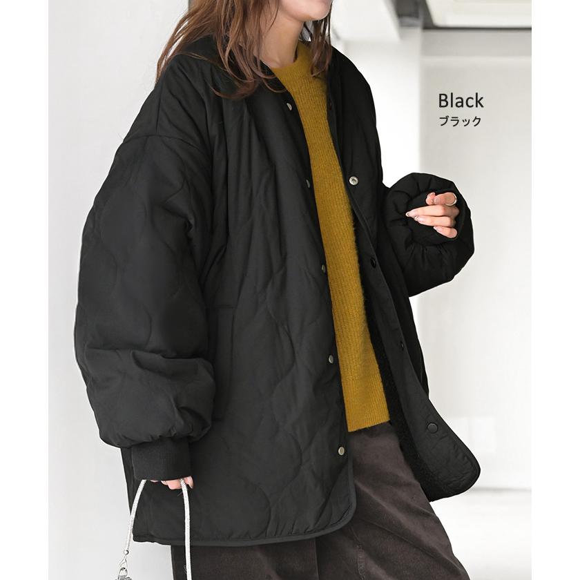 アウター リバーシブル ボア キルティング レディース コート ロング 中綿 撥水 ロングコート ボアジャケット ジャケット ブルゾン | HUG.U | 22