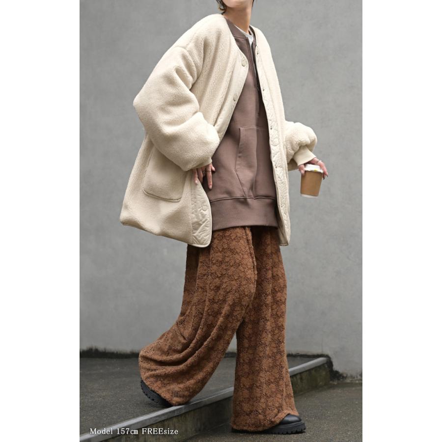 アウター リバーシブル ボア キルティング レディース コート ロング 中綿 撥水 ロングコート ボアジャケット ジャケット ブルゾン | HUG.U | 06