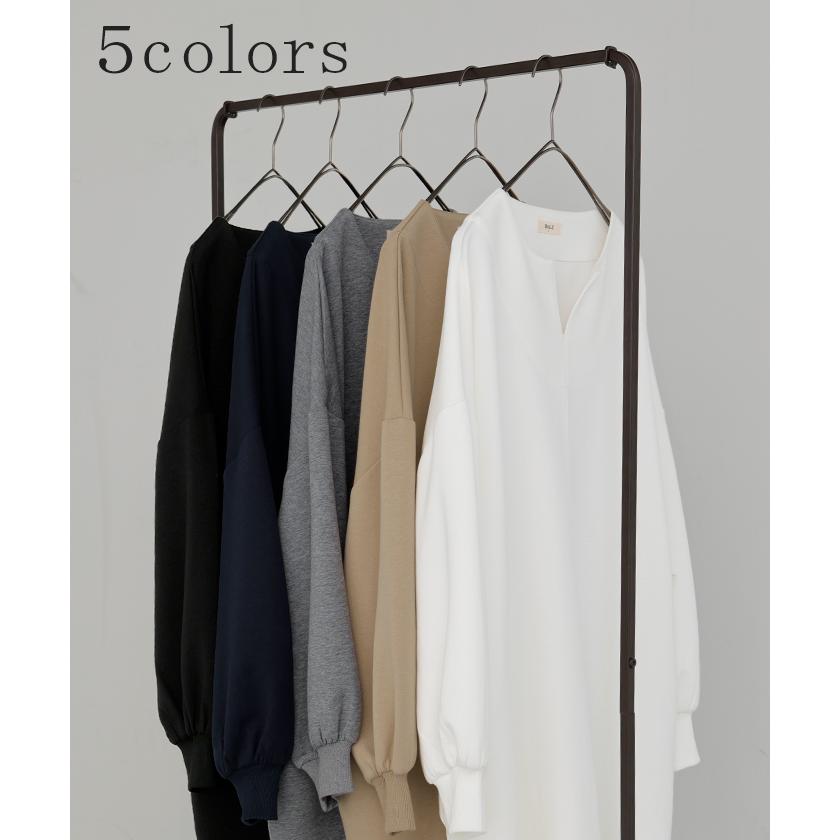 トップス レディース チュニック 長袖 Tシャツ カットソー ロンT ロング ティーシャツ Vネック 長い ドルマン | HUG.U | 13