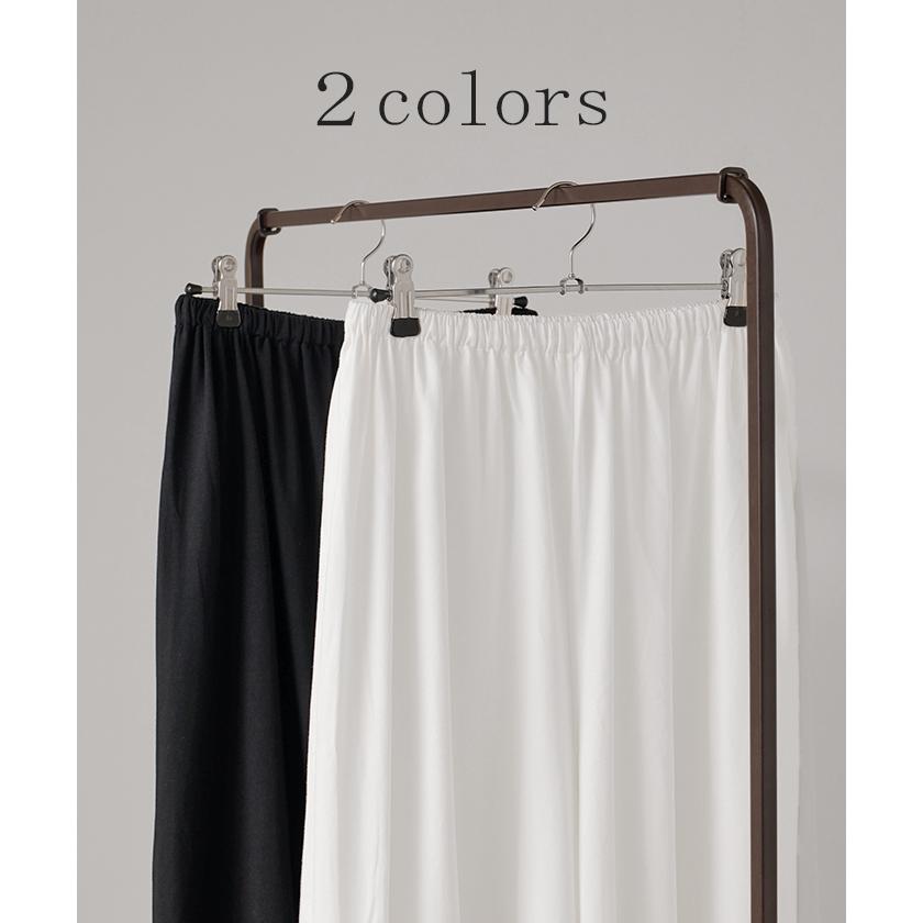 パンツ 裾 レース ワイドパンツ ワイド レディース ロング ロングパンツ 体型カバー 無地 ボトムス ボトム | HUG.U | 13