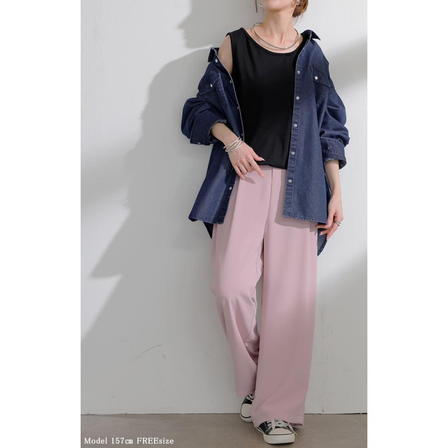 シャツ デニム トップス ロング レディース アウター デニムシャツ チュニック 長袖 無地 羽織 Gジャン ジャケット ウエスタン ポケット ドロップショルダー | HUG.U | 17