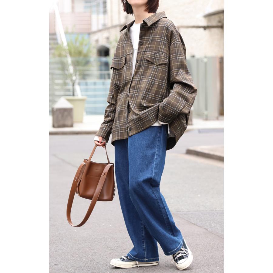 シャケット シャツ ジャケット チェックシャツ レディース トップス ロング ロングシャツ アウター チュニック 長袖 チェック 柄 羽織 ライトアウター | HUG.U | 10