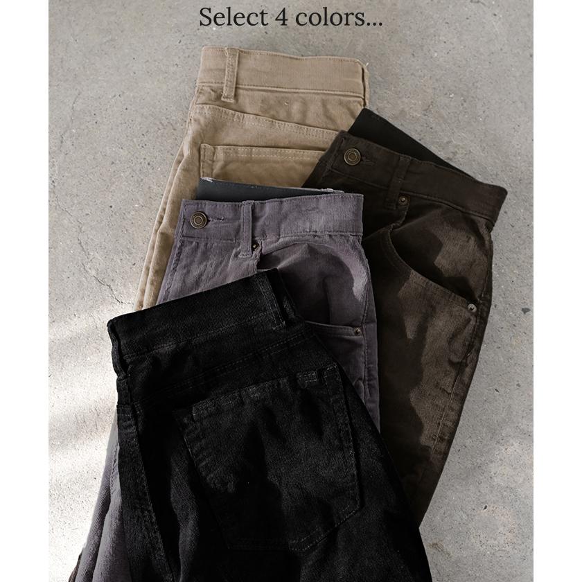 パンツ コーデュロイ ワイド 選べる 2丈 レディース ワイドパンツ 綿 混 ロング ロングパンツ ウエストゴム 体型カバー ボトムス | HUG.U | 15