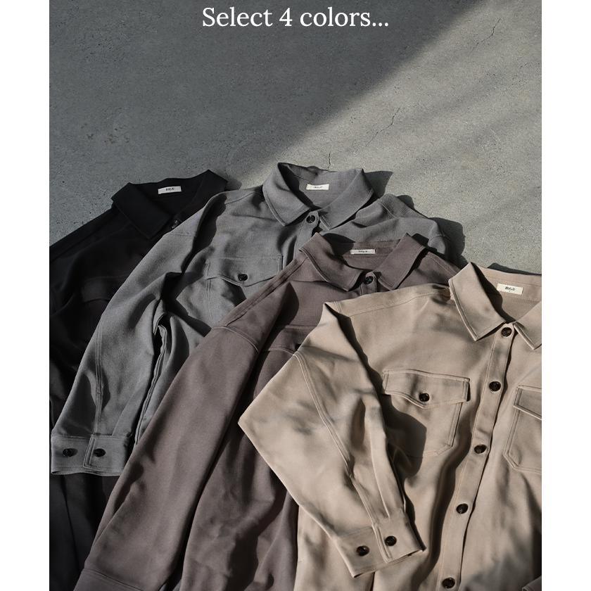 ワンピース シャツ 長袖 イージーケア ウール 風 シャツワンピース シャツワンピ レディース シワになりにくい ロング ロングワンピース Aライン | HUG.U | 15