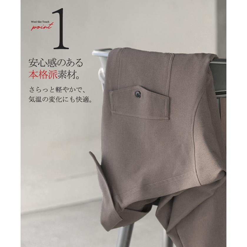 ワンピース シャツ 長袖 イージーケア ウール 風 シャツワンピース シャツワンピ レディース シワになりにくい ロング ロングワンピース Aライン | HUG.U | 10