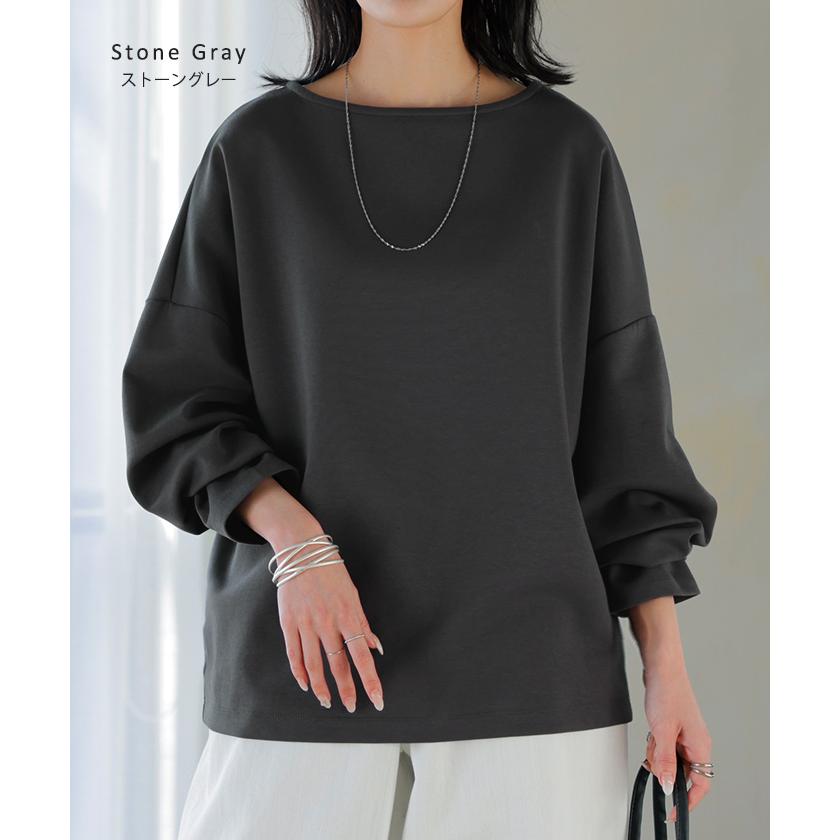 ロンT 選べる ネック ポンチ レディース トップス 長袖 Tシャツ カットソー ロング ティーシャツ シワになりにくい | HUG.U | 23