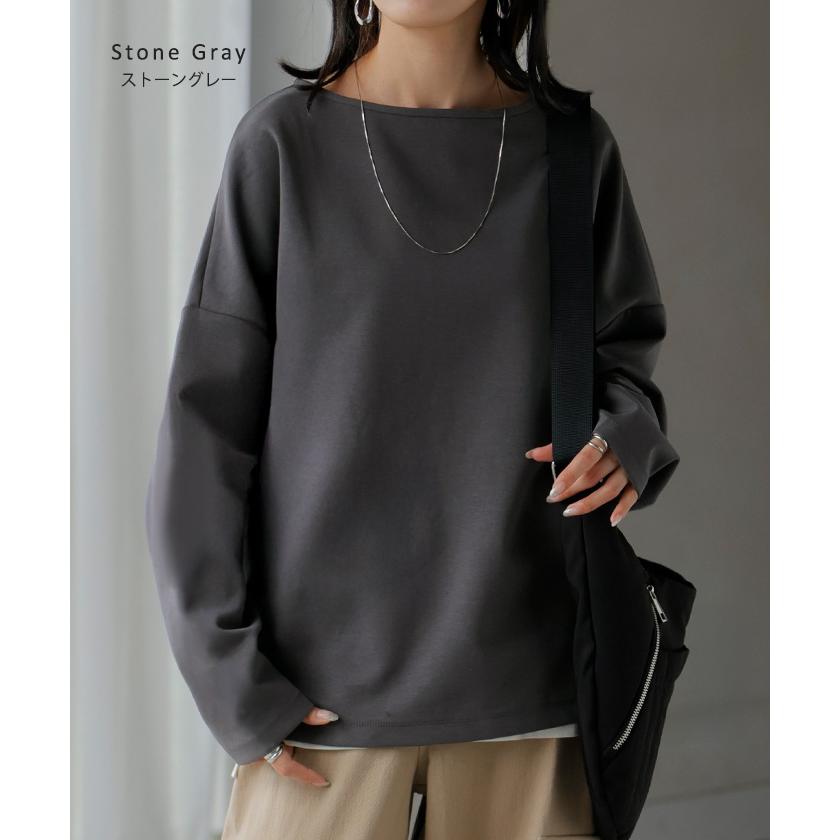 ロンT 選べる ネック ポンチ レディース トップス 長袖 Tシャツ カットソー ロング ティーシャツ シワになりにくい | HUG.U | 24