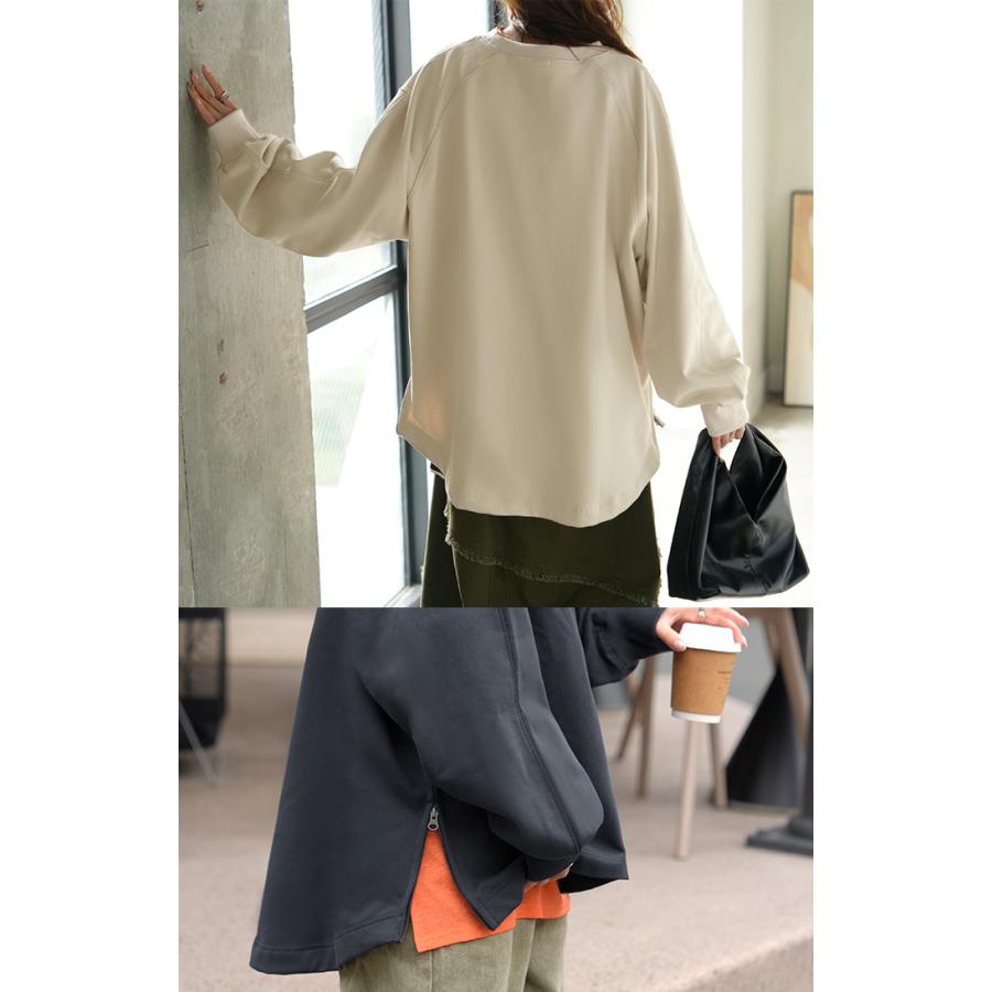 HUG.U（ハグユー） スウェット ファスナー スリット トップス ロング