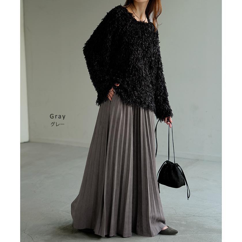 スカート ポンチ プリーツ 選べる 2丈 ロング プリーツスカート Aライン レディース ロングスカート ボトムス ボトム フレア フレアスカート フェイク | HUG.U | 15