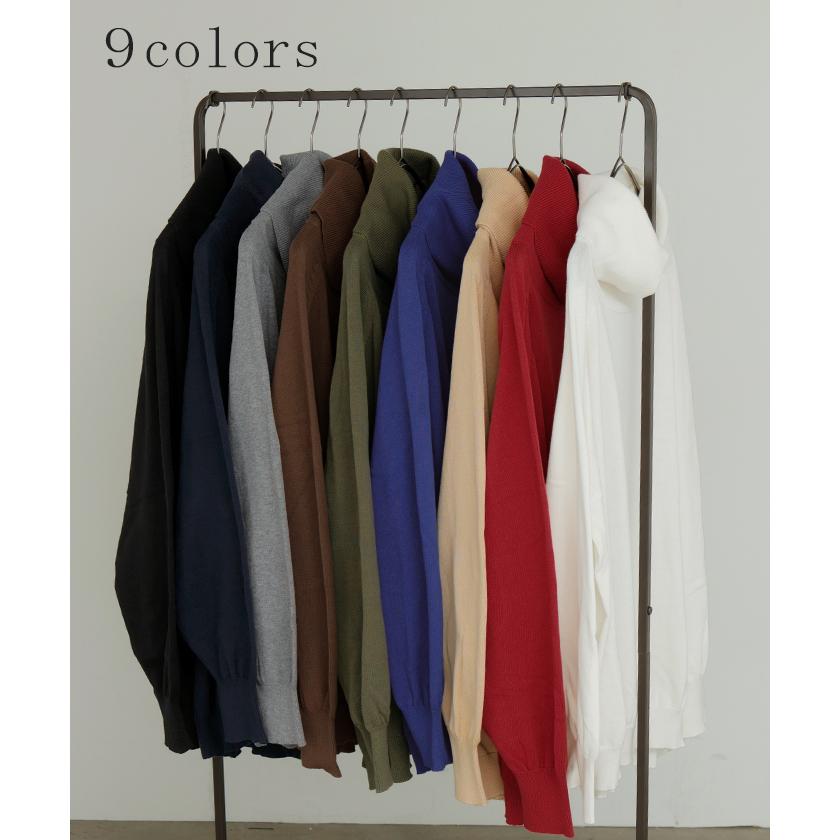 ニット ロング 綿100％ レディース トップス セーター オーバー プルオーバー タートルネック ハイネック 長袖 | HUG.U | 16