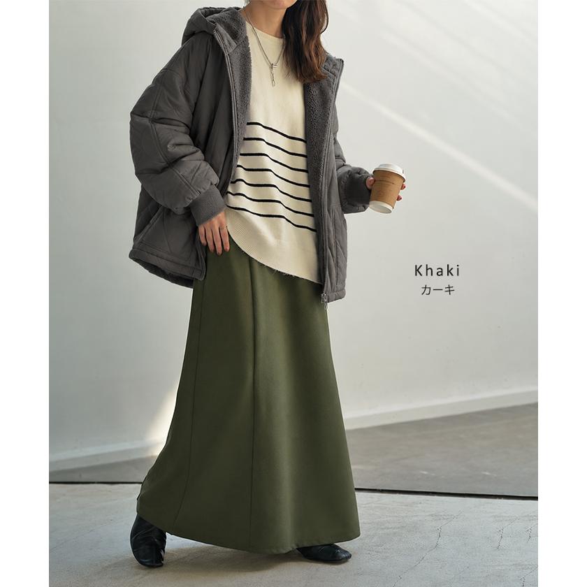 スカート ロング ストレッチ Aライン レディース ロングスカート ボトムス ボトム シワになりにくい セミ フレア フレアスカート ウエスト ゴム マキシ | HUG.U | 26