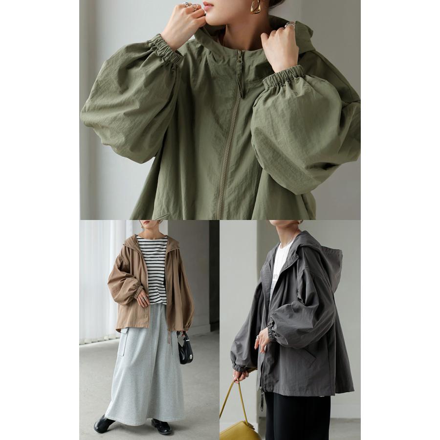 アウター 微撥水 ポケッタブル ブルゾン スポーティー レディース ロング ジャケット ジャンパー ミリタリー ハイネック ドルマン 羽織 | HUG.U | 19