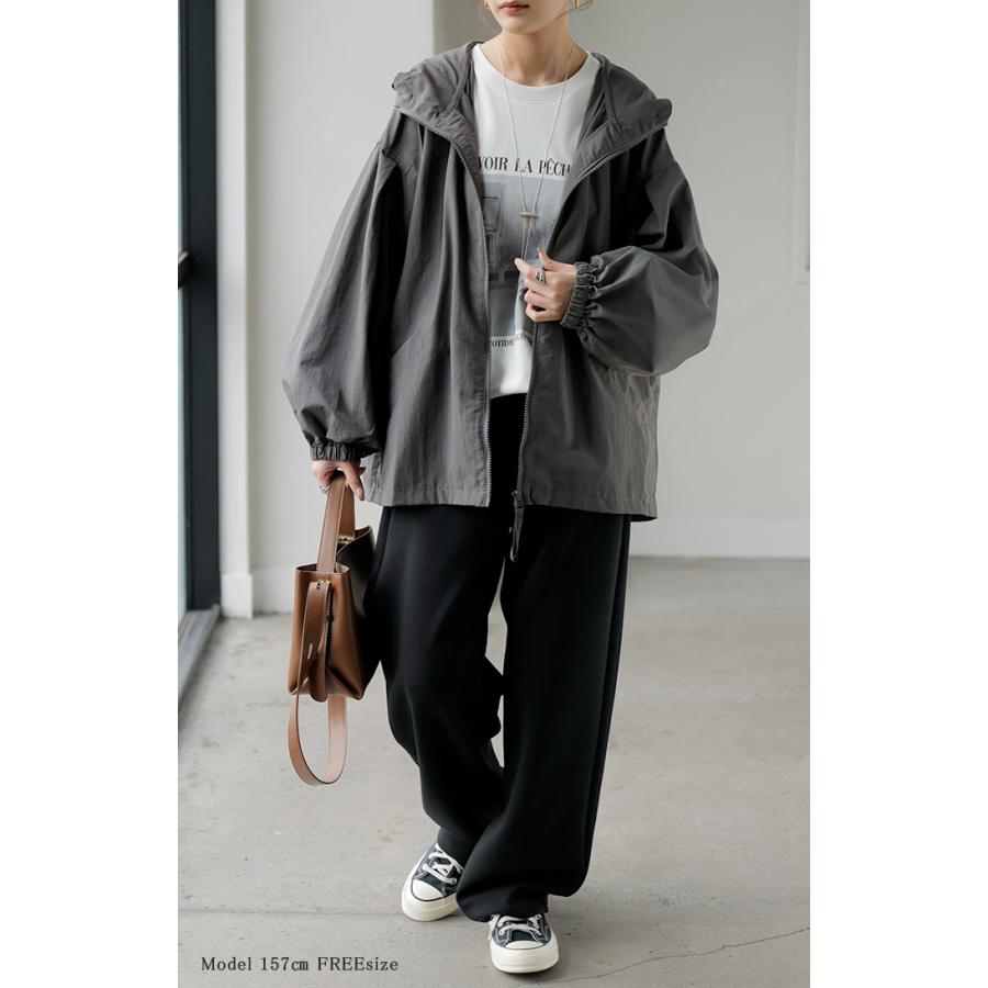 アウター 微撥水 ポケッタブル ブルゾン スポーティー レディース ロング ジャケット ジャンパー ミリタリー ハイネック ドルマン 羽織 | HUG.U | 07