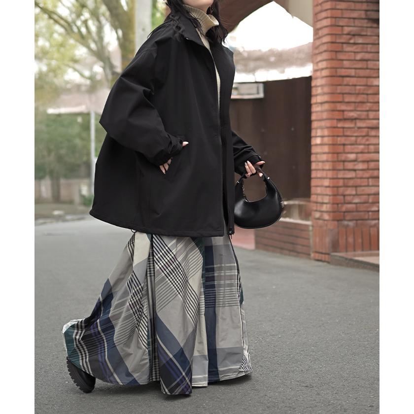 ジャケット ロング ドルマン フリース あったか レディース アウター トップス オーバー お尻が隠れる ジャンパー コート 無地 微撥水 コクーン スタンドネック | HUG.U | 20