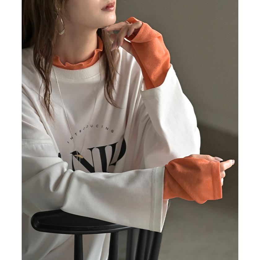 インナー 選べる 2ネック シアー トップス レディース カットソー レイヤード シアートップス シースルー シアーインナー ハイネック クルーネック | HUG.U | 22