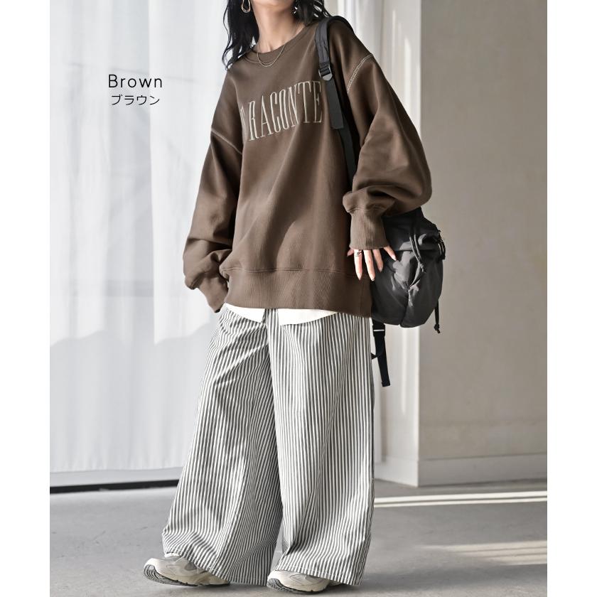 HUG.U（ハグユー） スウェット 裏起毛 ロゴ 綿100 刺〓 レディース