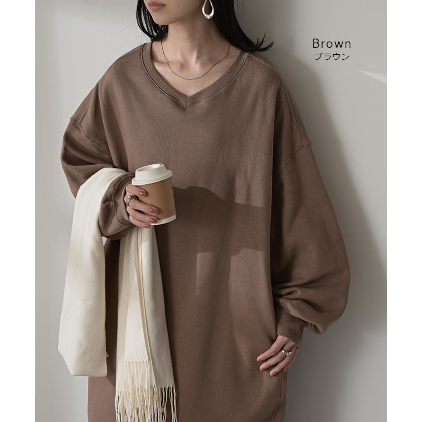 ワンピース 綿100％ 裏起毛 " 選べる 2丈 " スウェット 抗菌 防臭 ロング ワンピ レディース ロングワンピース スエット トレーナー Aライン | HUG.U | 17