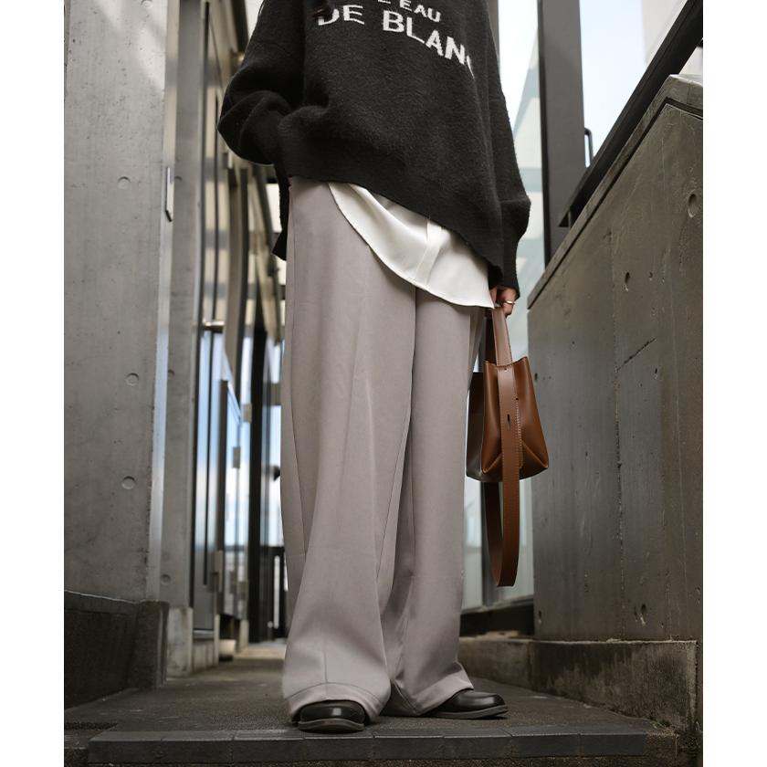 パンツ 裏起毛 ストレッチ " 選べる 2丈 " ワイド レディース フリース スラックス あったか ワイドパンツ ロング 体型カバー ボトムス ボトム ストレート | HUG.U | 11