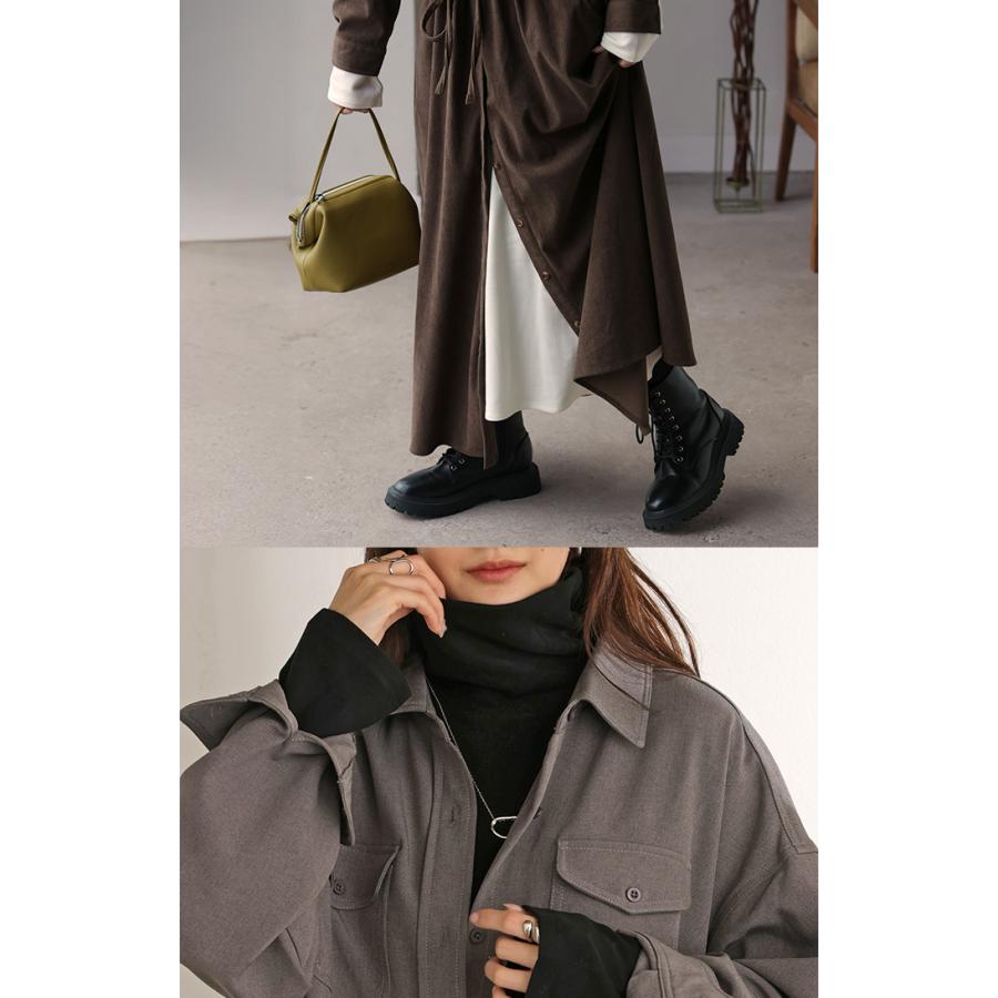 ワンピース インナー 吸湿 発熱 レディース ワンピ ロング レイヤード 微起毛 タートルネック ロングワンピ あったか ヒートインナー ストレッチ 体型カバー | HUG.U | 13