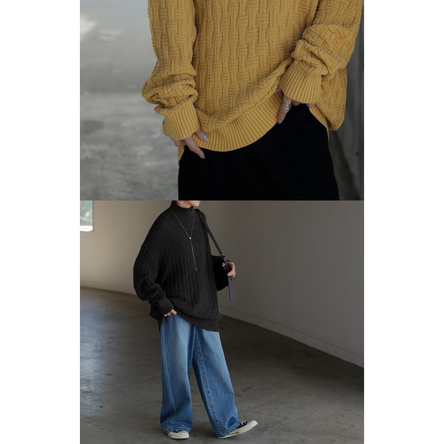 HUG.U ニット タートルネック 柄 レディース トップス セーター