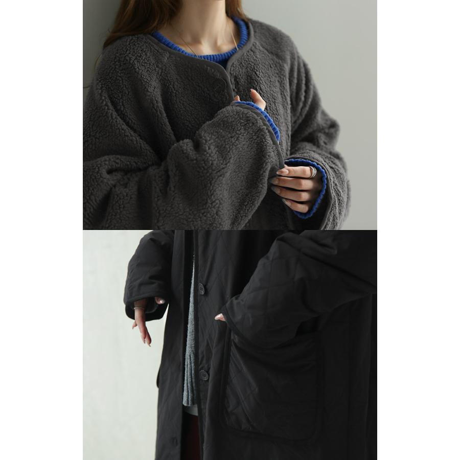 HUG.U（ハグユー） アウター ロング 2WAY リバーシブル キルティング