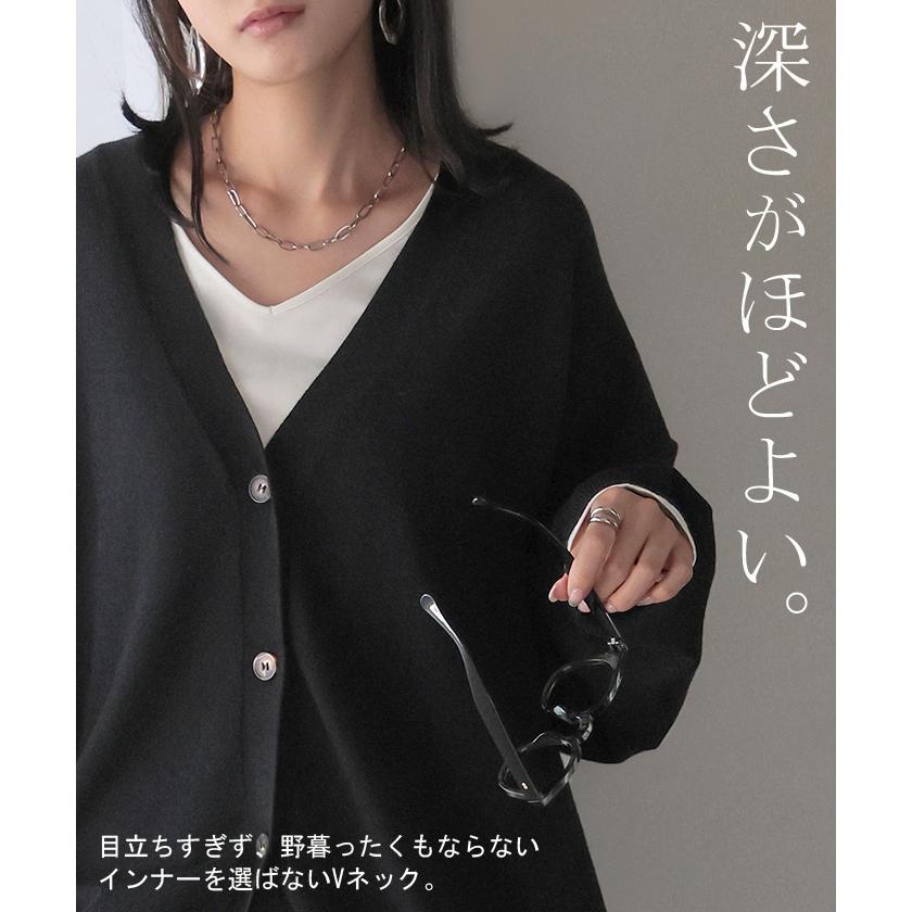 ニット カーディガン ロング ウール ライク レディース カーデ トップス アウター セーター オーバー ニットカーディガン | HUG.U | 22