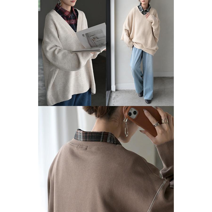 つけ襟 レイヤード シャツ 風 ブラウス レディース フリル 重ね着 チェック 無地 チェックシャツ 付け襟 襟 綿100％ ハイネック スタンドカラー ディッキー | HUG.U | 20