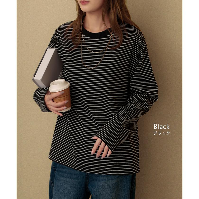 Back U Lady ボーダーカットソー Le minor ルミノア 20GF16404 バックUネックボーダーカットソー