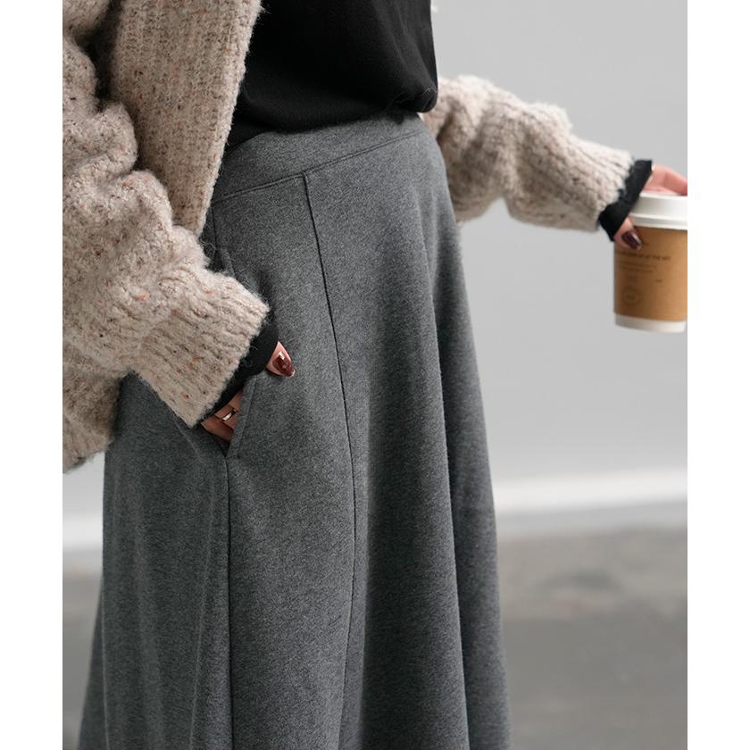 スカート ロング 特暖 裏シャギー レディース スウェット 裏起毛 ロングスカート ボトムス ボトム フレア フレアスカート マキシ マキシスカート | HUG.U | 08