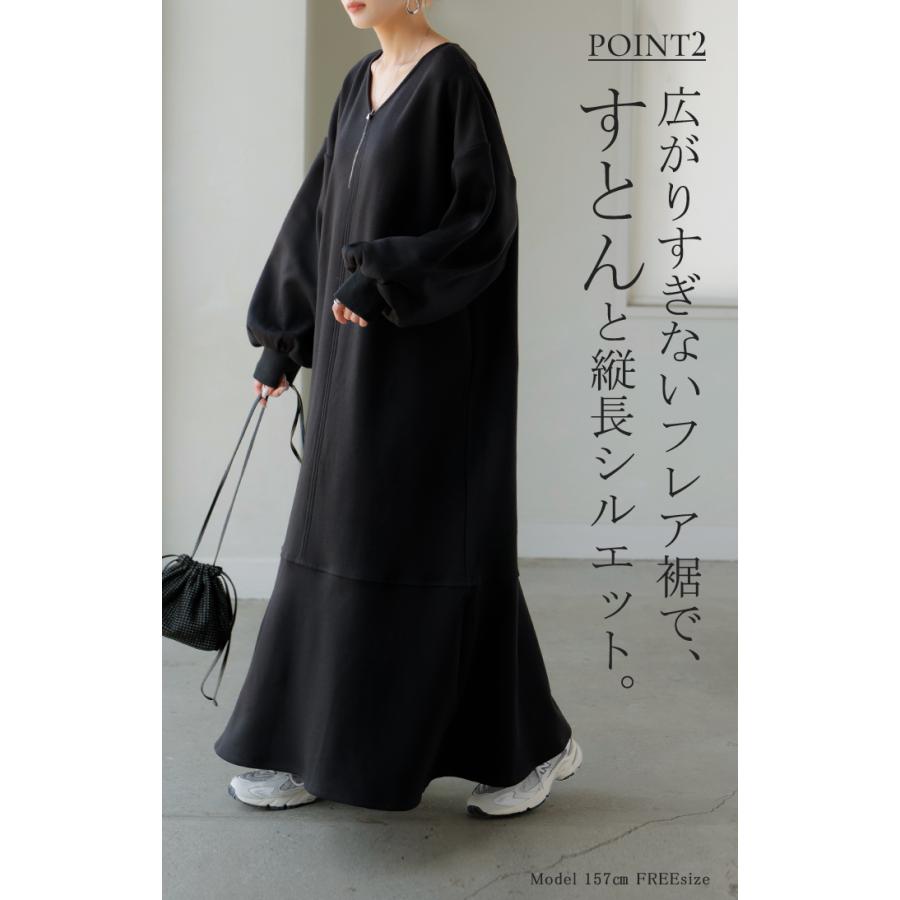 HUG.U（ハグユー） ワンピース 特暖 裏シャギー スウェット ロング 裏