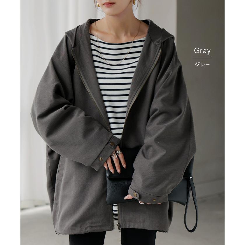 ジャケット ロング ドルマン レディース アウター トップス オーバー お尻が隠れる ジャンパー コート 無地 長袖 Vネック ライトアウター | HUG.U | 15