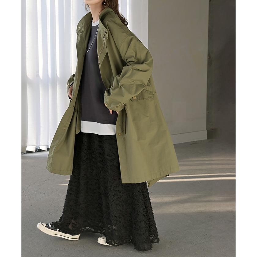 ロンT レイヤード 風 綿100 レディース Tシャツ トップス 長袖 カットソー ロング ティーシャツ チュニック ビッグ クルーネック 長い ドルマン | HUG.U | 14