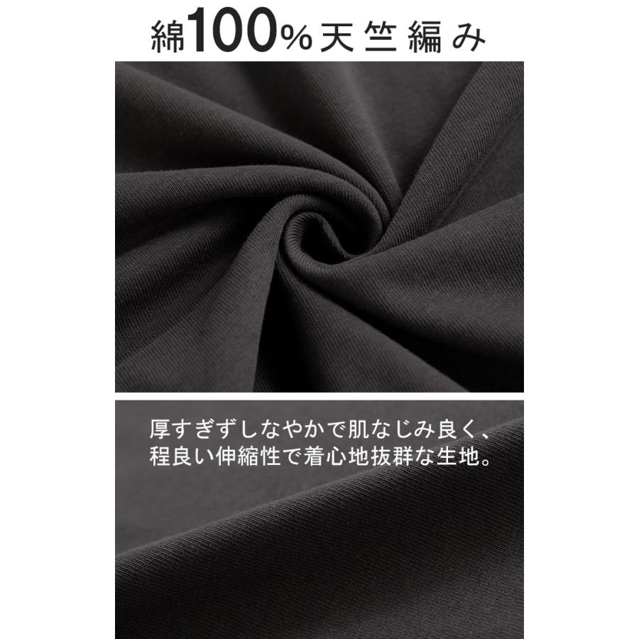 ロンT レイヤード 風 綿100 レディース Tシャツ トップス 長袖 カットソー ロング ティーシャツ チュニック ビッグ クルーネック 長い ドルマン | HUG.U | 18