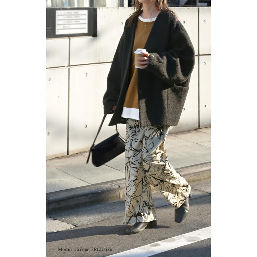 ロンT レイヤード 風 綿100 レディース Tシャツ トップス 長袖 カットソー ロング ティーシャツ チュニック ビッグ クルーネック 長い ドルマン | HUG.U | 10