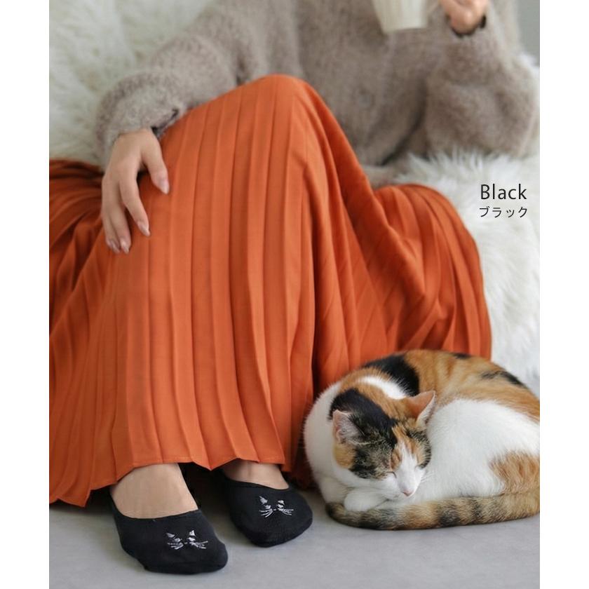 靴下 3点セット 猫 刺繍 脱げない ソックス レディース レディースソックス フットカバー パンプス ワンポイント ムレない シリコン滑り止め ストレッチ | HUG.U | 15