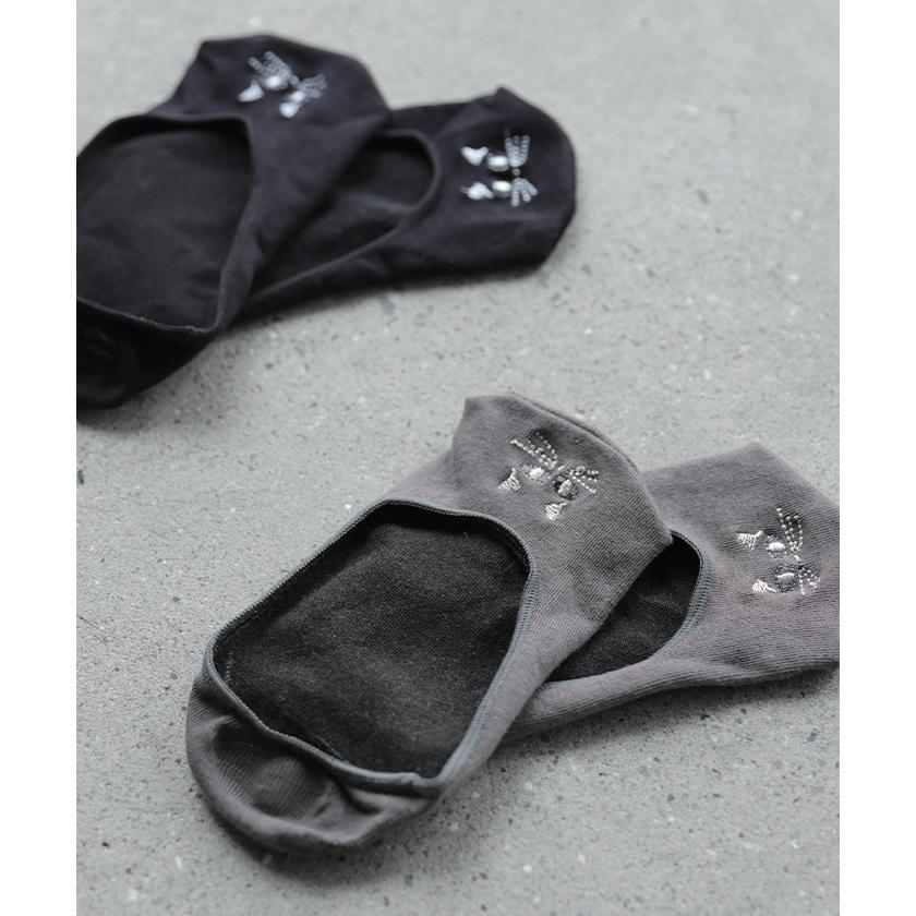 靴下 3点セット 猫 刺繍 脱げない ソックス レディース レディースソックス フットカバー パンプス ワンポイント ムレない シリコン滑り止め ストレッチ | HUG.U | 16