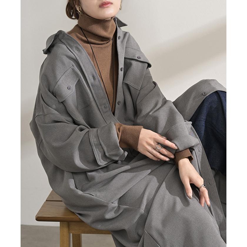 ニット カシミヤタッチ 選べる 3ネック レディース トップス ロング セーター オーバー プルオーバー 長袖 長い ボートネック Vネック | HUG.U | 18