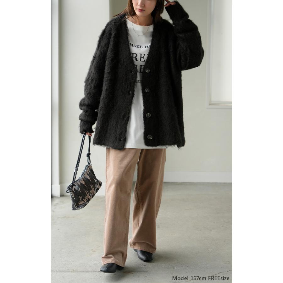 HUG.U（ハグユー） カーディガン ニット シャギー レディース トップス