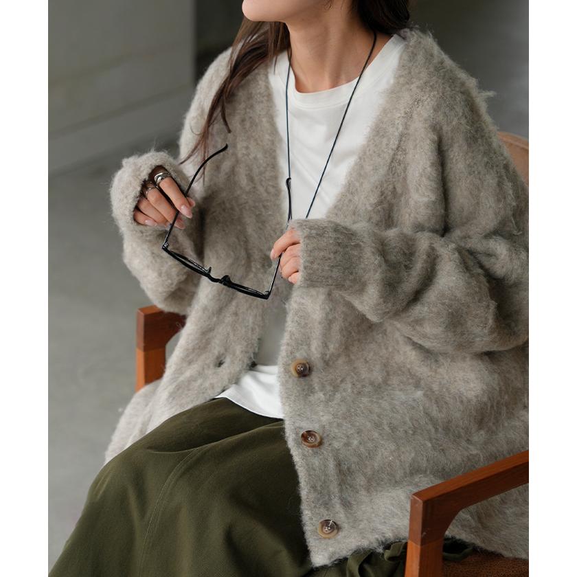 HUG.U（ハグユー） カーディガン ニット シャギー レディース トップス