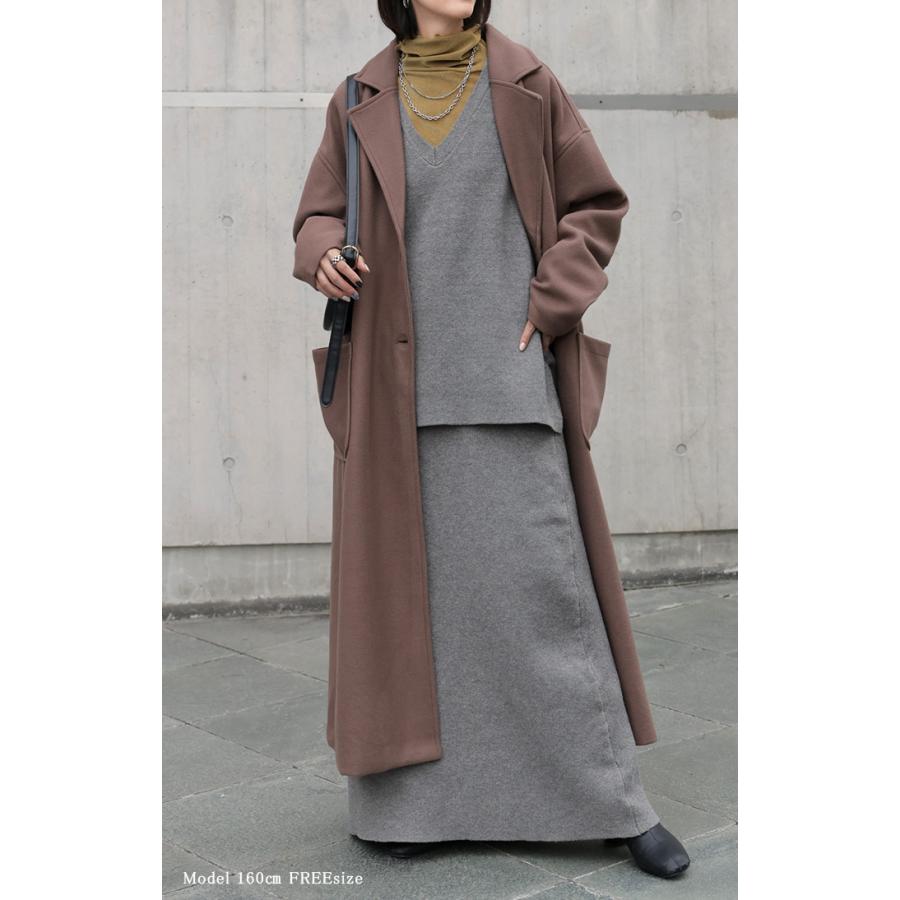 セットアップ ニットベスト スカート 2点セット レイヤード ニット ベスト ニットスカート ジレ トップス チュニック レディース ロングスカート 体型カバー | HUG.U | 11