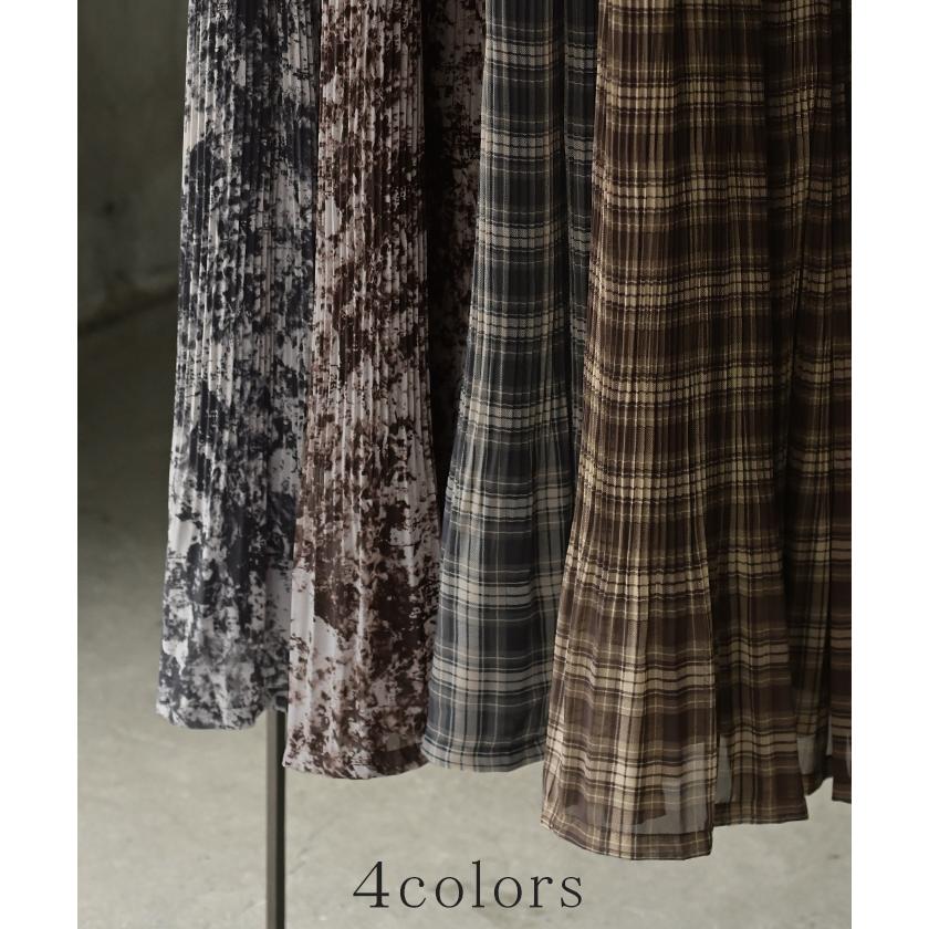 パンツ 裏起毛 秘密の暖か フレアパンツ シフォン プリーツ ワイド レディース ワイドパンツ ロング ロングパンツ 柄 シワになりにくい 体型カバー | HUG.U | 10