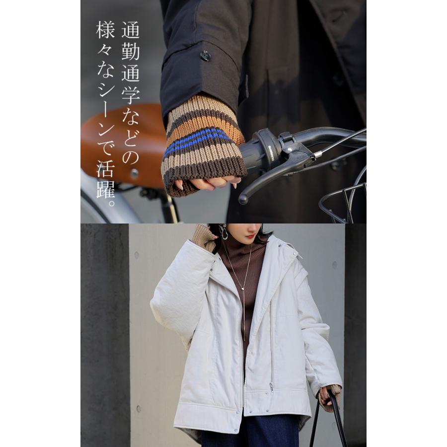 アームウォーマー ニット 綿100 レディース アームカバー ハンドウォーマー ロング ワイド 指穴 手袋 てぶくろ グローブ 保温 温活 冷え取り 無地 | HUG.U | 21