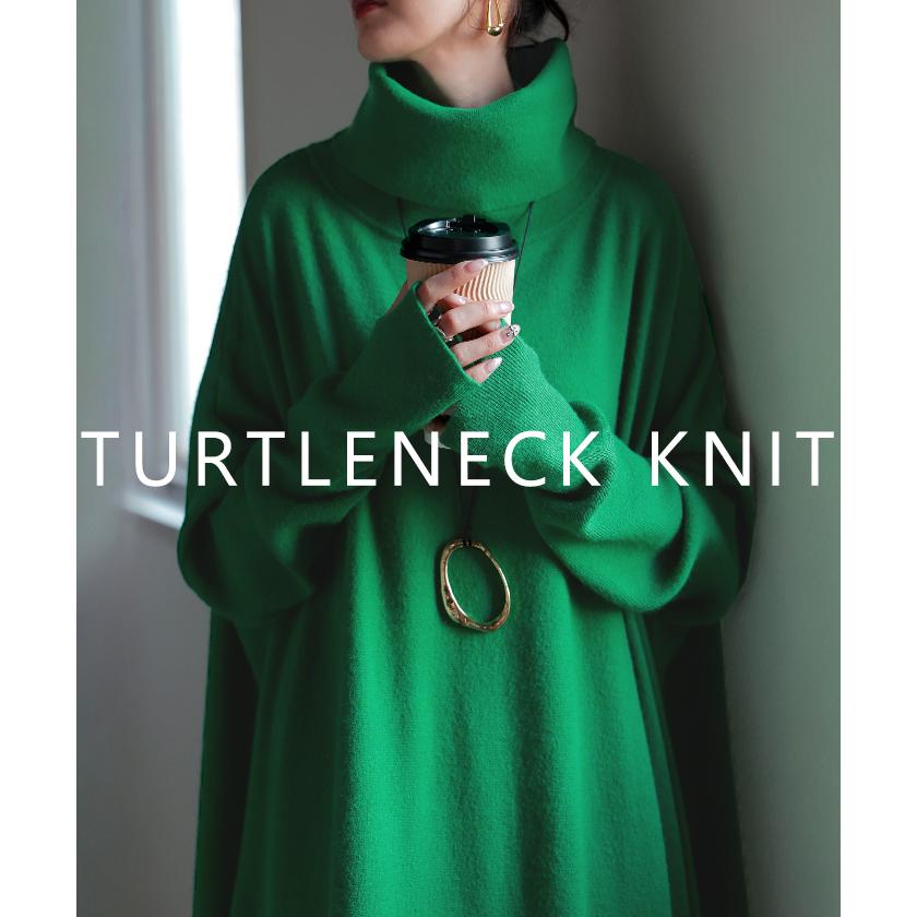 ワンピース ニット タートルネック ロング ワンピ セーター レディース 指穴 ニットワンピース ニットワンピ ロングワンピース 長袖 | HUG.U | 10