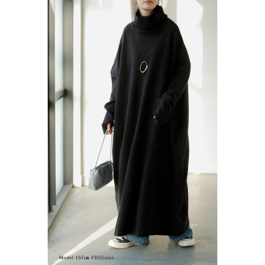 ワンピース ニット タートルネック ロング ワンピ セーター レディース 指穴 ニットワンピース ニットワンピ ロングワンピース 長袖 | HUG.U | 14