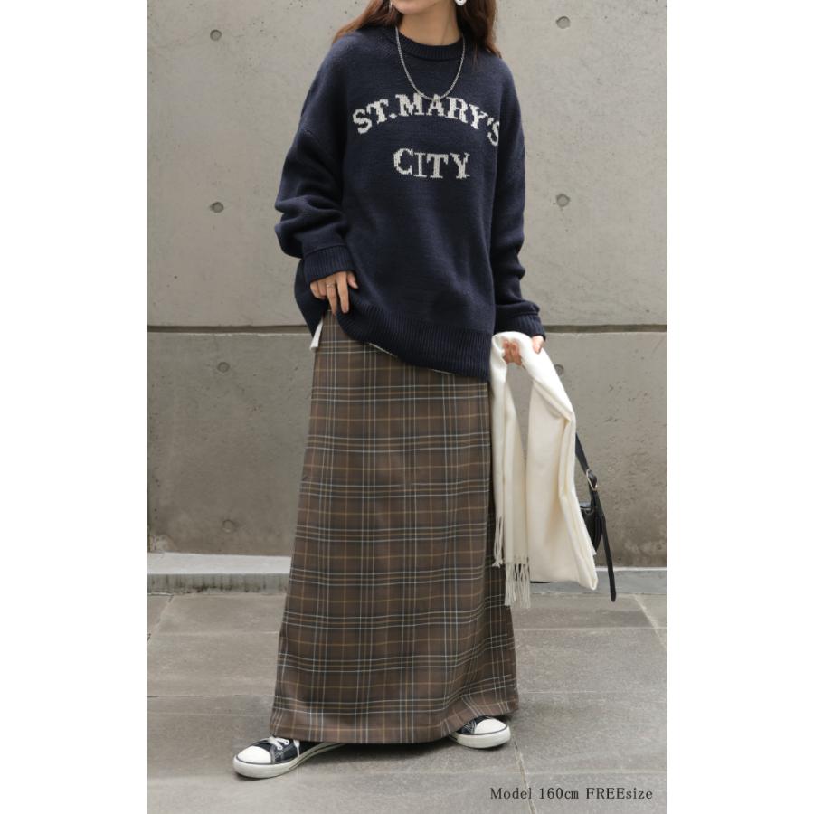 スカート ロング チェック レディース ?ロングスカート ナロースカート ボトムス ボトム 微起毛 洗える フレア フレアスカート マキシ ウエストゴム | HUG.U | 04