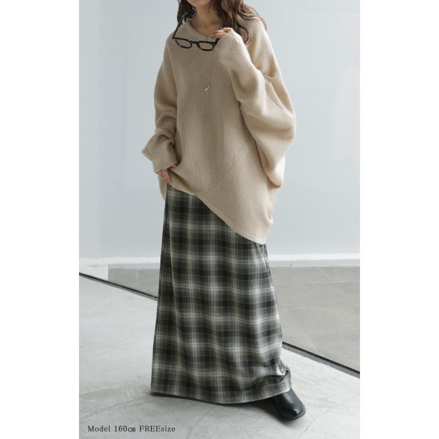 スカート ロング チェック レディース ?ロングスカート ナロースカート ボトムス ボトム 微起毛 洗える フレア フレアスカート マキシ ウエストゴム | HUG.U | 10