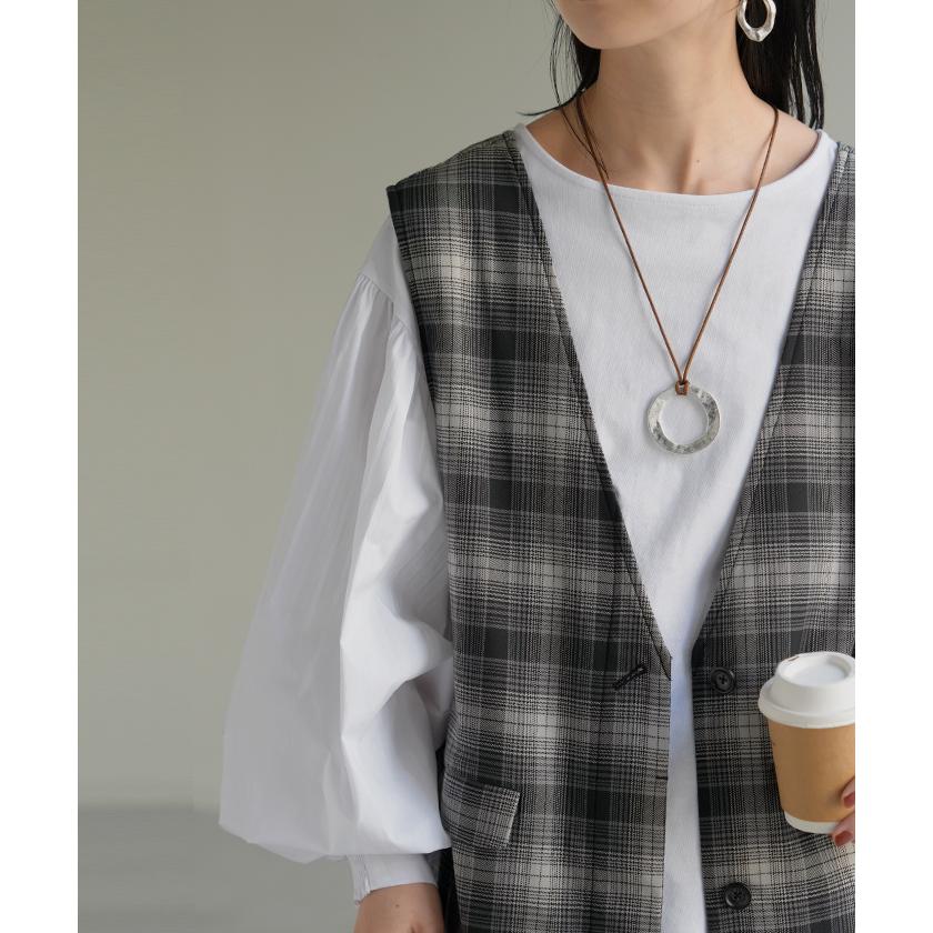 ワンピース ジレ ジャンパースカート 2way チェック ウォッシャブル サロペット レディース ロング ロングワンピース シワになりにくい 微 起毛 レイヤード | HUG.U | 10